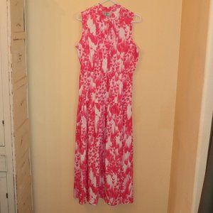 Sheriden French Pink and White Sleeveless Maxi Dress Size Large